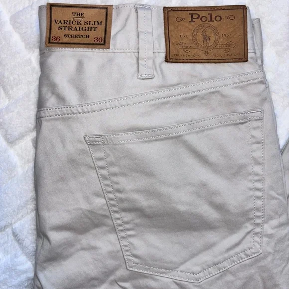Polo Ralph Lauren Surplus Khaki Varick Slim Fit Sateen Stretch Pants 36W NWT - Picture 9 of 9